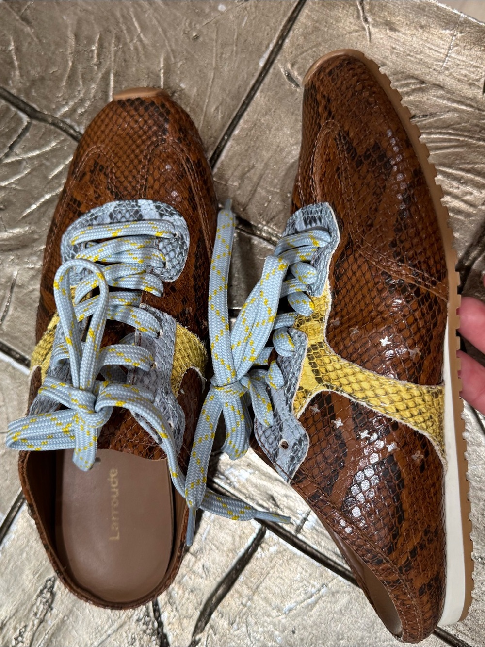 Larroude Stella Mule In Python Printed Leather - Picture 8 of 13